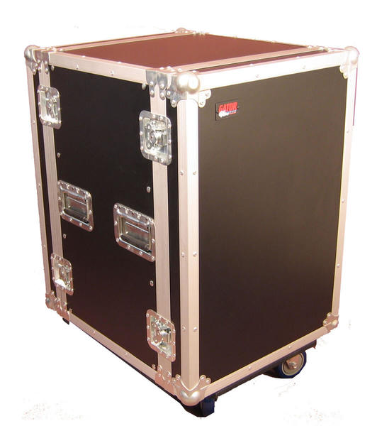 G-TOUR 16U CAST ATA WOOD FLIGHT RACK CASE; 16RU; 17" DEEP; W/ CASTERS